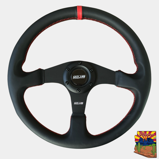 13.5'' MOJAB Flat Steering Wheel Leather or Suede