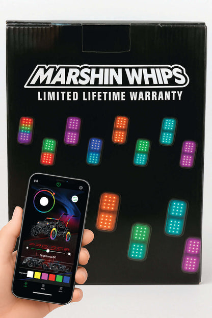 Marshin Whips Billet 16-Pack Personalized Rock Lights